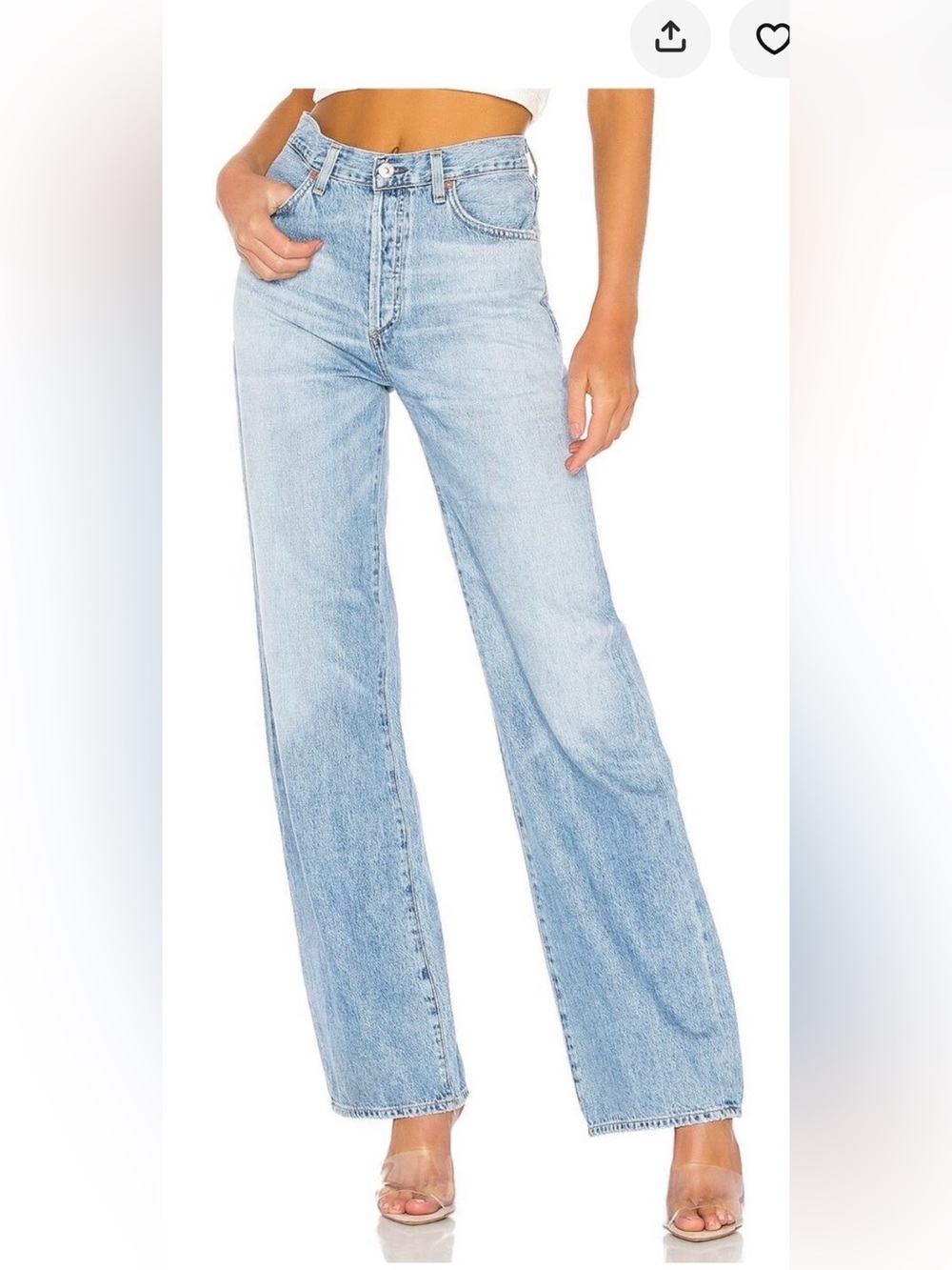 Citizens Of Humanity Pale Blue High-Rise Wide Leg Jeans